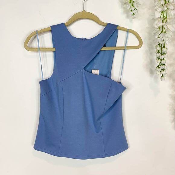 NWT SUNDAY IN BROOKLYN asymmetrical cut-out top blue boho 2850 - Picture 1 of 9